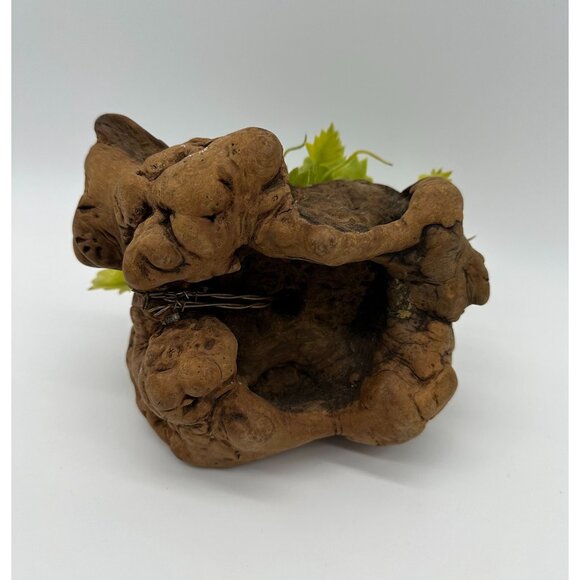 Vintage Lucite Grapes Red Burl Wood Mid Century Modern Decor Driftwood Acrylic - Picture 6 of 10